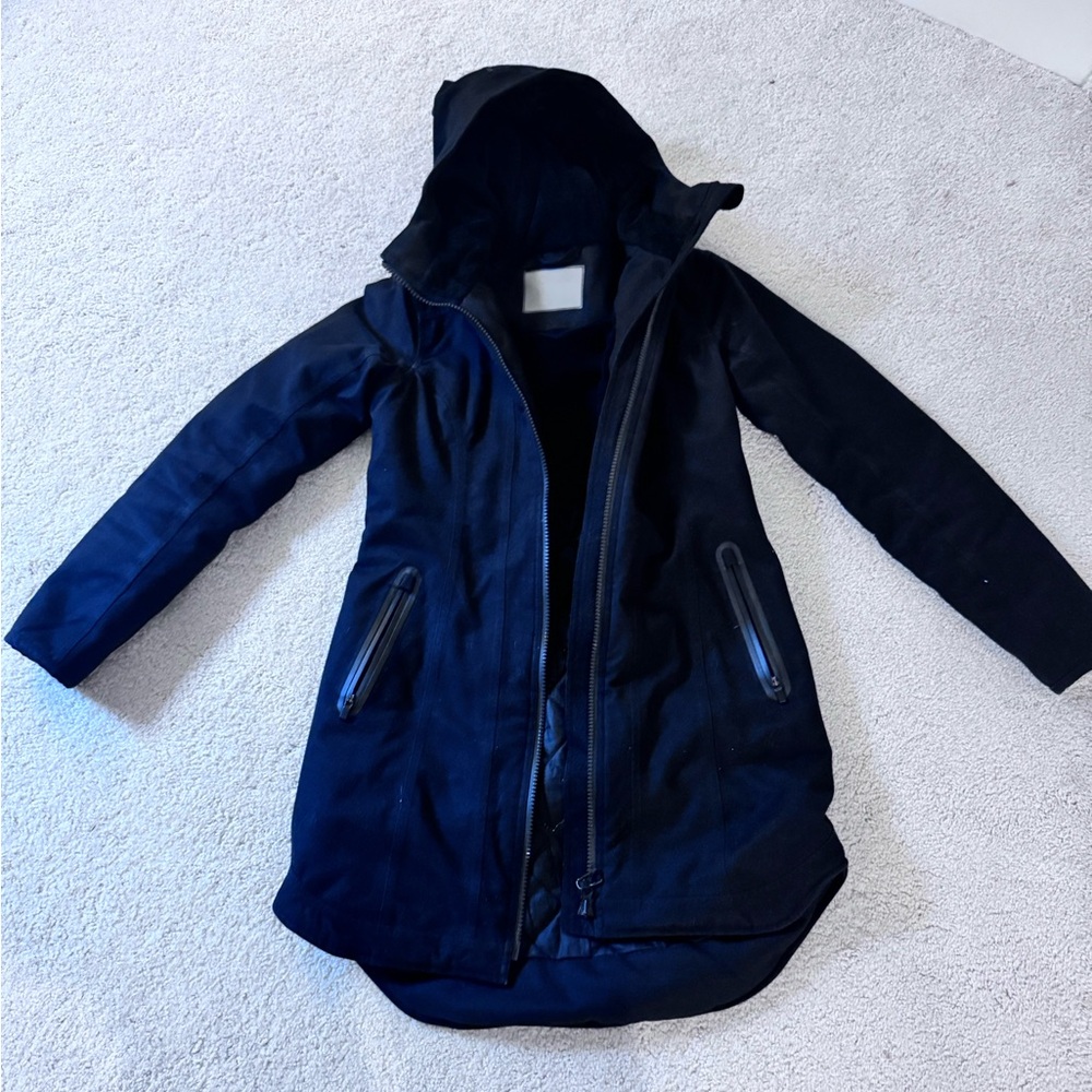 Athleta Women's Black Hooded Ski Jacket